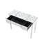 Bureau de coiffeuse en miroir avec incrustation de diamant concassé, miroir de table de coiffeuse argenté, console en verre pour chambre à coucher, vestibule, pièce. Espace de rangement spacieux 1 grand tiroir, 2 tiroirs latéraux et milieu