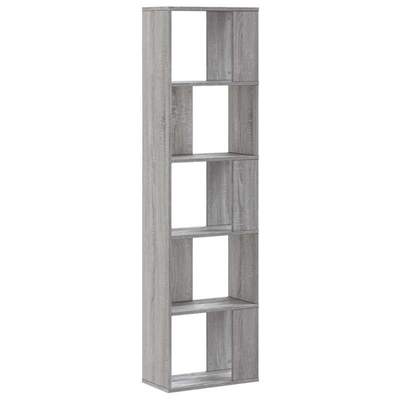 Borough Wharf Book Cabinet/Room Divider, Grey Sonoma, (5 Shelves) 162.5cm H x 45cm W x 23.5cm D