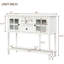 Buffet console pour le salon en blanc, armoire de rangement de style - 2 tiroirs, armoires vitrées, pieds en bois massif, buffet blanc d'aspect chic avec tablette inférieure, conception spacieuse, deux-104204895-104204894
