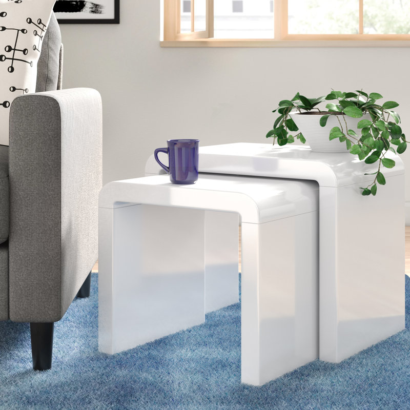 Farrah Sled Nesting Tables, White