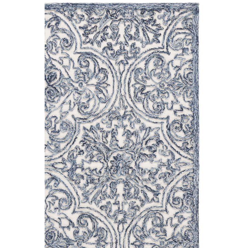 Laine touffetée à la main MSR Trace; Tapis damassé en coton et latex, Rectangulaire 8 pi x 10 pi