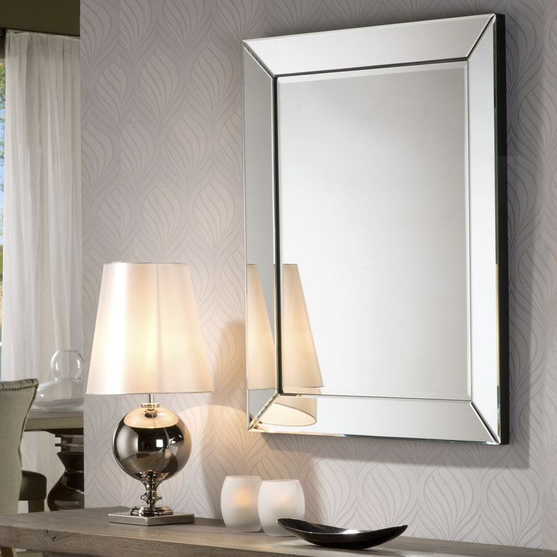 Balceta Glass Flat Wall Mirror, 95cm H x 75cm W