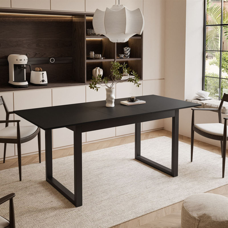 Extendable table ARTON II  140 cm, "U" legs, Black, Black
