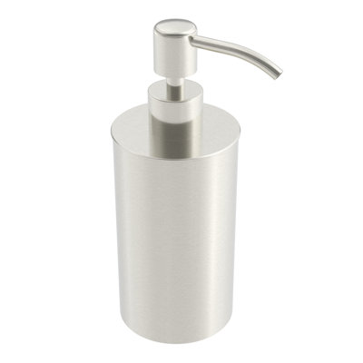 Freestanding 220ml Soap Dispenser - Brushed Nickel, Premium Brass Construction