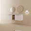 Meuble-lavabo à fermeture en douceur 60 po avec lavabo et petites tablettes de rangement