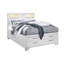 Ensemble de lit très grand avec rangement civique gris 5 pièces-390077777
