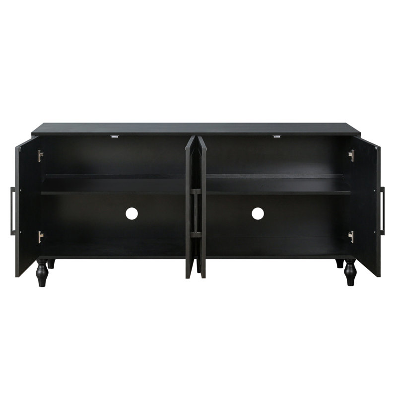 Grande armoire de rangement Carved, Noir