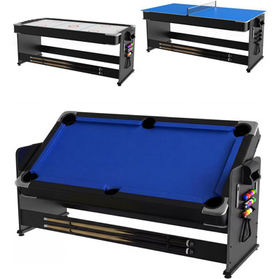 Table multi-jeux 7-en-1 7 pi - Combinaison air-hockey, billard, tennis de table