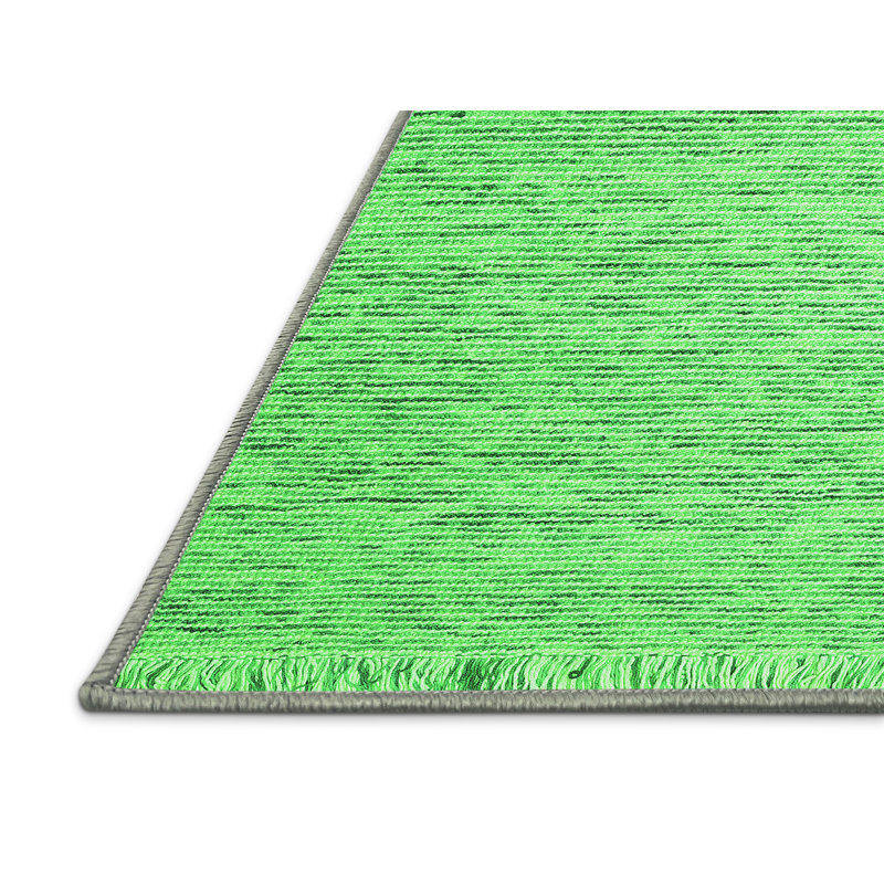 Tapis contemporains verts lavables à la machine 1842, Rectangle 6 pi x 9 pi