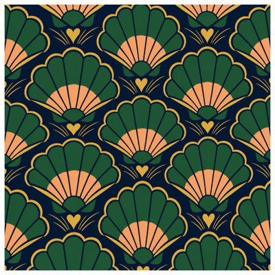 Tapis de bain Art Deco Shells