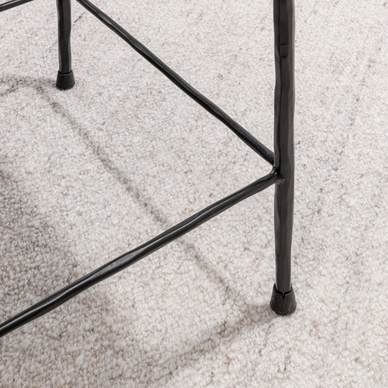 Bose Leather Counter Stool, Ivory/Black