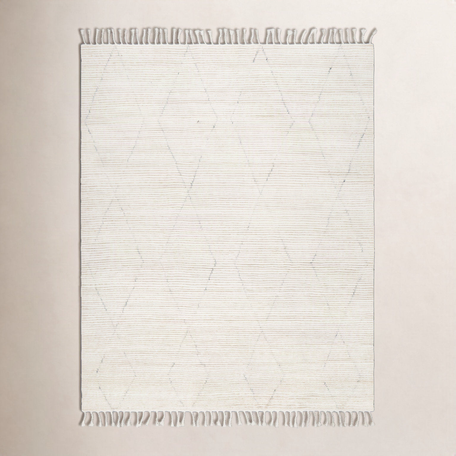 Talon Handmade Wool Cream Rug, Rectangle 5' x 7'6"