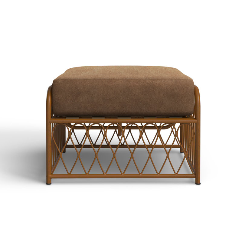 Repose-pieds d'extérieur avec coussin Cane, Brisa Lasso patiné