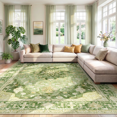 Tapis rétro antidérapant à motif médaillon Sunflower