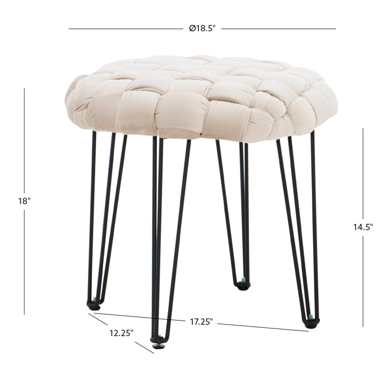 Tabouret d'appoint en velours de 17,5 po de haut Hellman, Brun clair
