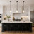Single Pendant Kitchen Island Pendant Lighting with Dual Glass Shade