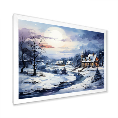 «Frost Holiday Christmas Village III - Winter Landscape», art mural