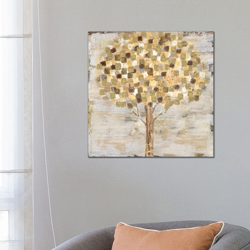 Golden Tree by Tava Studios - Wrapped Canvas Painting, 66.04 cm H x 66.04 cm W x 3.175 cm D