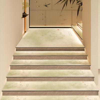 Tapis d'escalier anti-dérapant de luxe d'inspiration chinoise