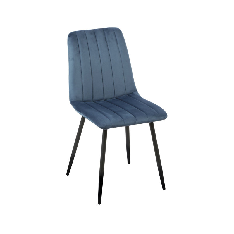 38 cm H Velvet Side Chair in Blue