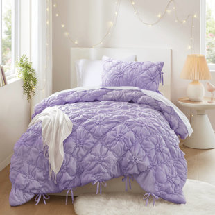 Édredon pour lit simple en 2 pièces, jolis accents floraux et étreinte douce, surface en microfibre brossée, rembourrage, chaleur toutes saisons, 2 pièces avec ambiance Shabby Chic, conception douillette et moelleuse, douceur chaleureuse,