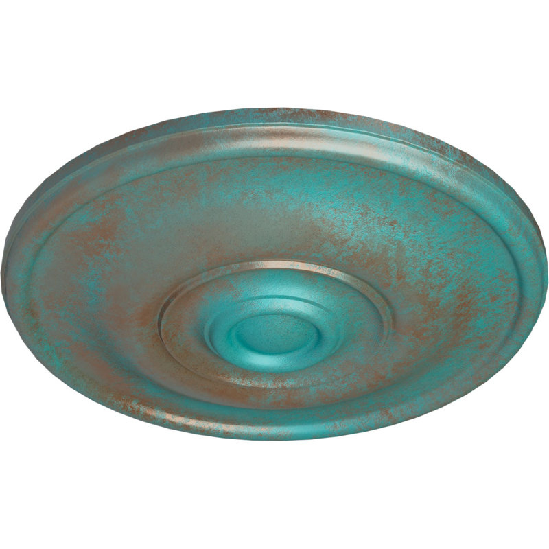 Petit médaillon de plafond Endrathane Federal, Cuivre patiné de vert