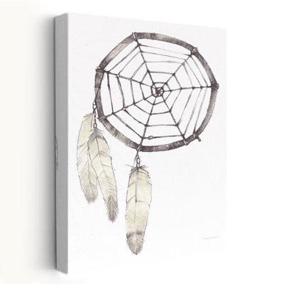 Dream Catcher Follow Your Dreams Neutral - Bohemian Boho Dreamcatchers Feathers Art