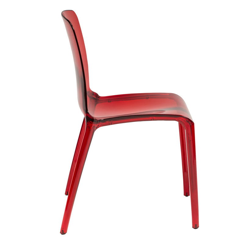 Lade Transparent Plastic Stackable Dining Chair with Waterfall Edge Seat – Lightweight Versatile Accent & Kitchen Side Chair, No Assembly Required