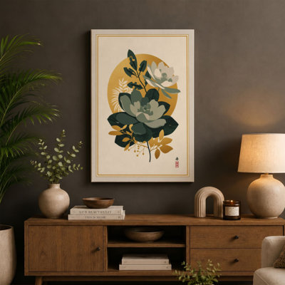 White Lotus Bloom Botanical - Wrapped Canvas