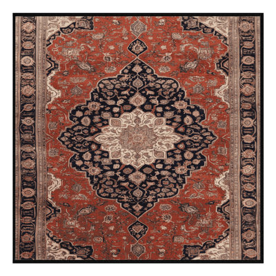 Machine Washable Persian Brown Area Rug