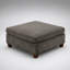 Ensemble modulaire en L gris avec canapé d'angle, fauteuils sans accoudoirs et repose-pieds en chenille gris 6 pièces