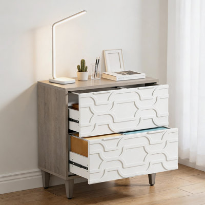 Classeur 2 tiroirs, armoire de rangement spacieuse