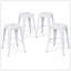 Ensemble de 4 tabourets de bar de 24 po à hauteur de comptoir, tabourets de bar en métal sans dossier, non empilables, détachables et faciles à assembler, pour un îlot de cuisine / bar / café / salle à manger (blanc)-83002772-83002777-83002778