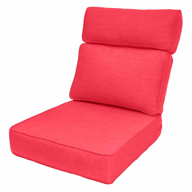 Outdoor Sunbrella® Seat/Back Cushion, Canvas Jockey Red Sunbrella® Canvas