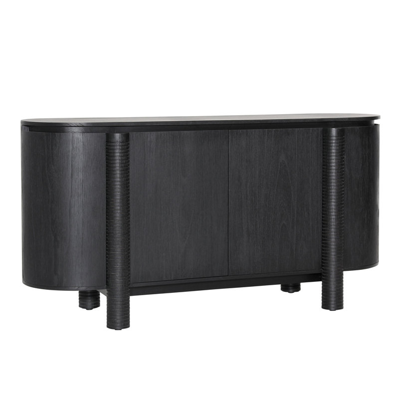 Stefan 63" Wide Sideboard, Black, Black