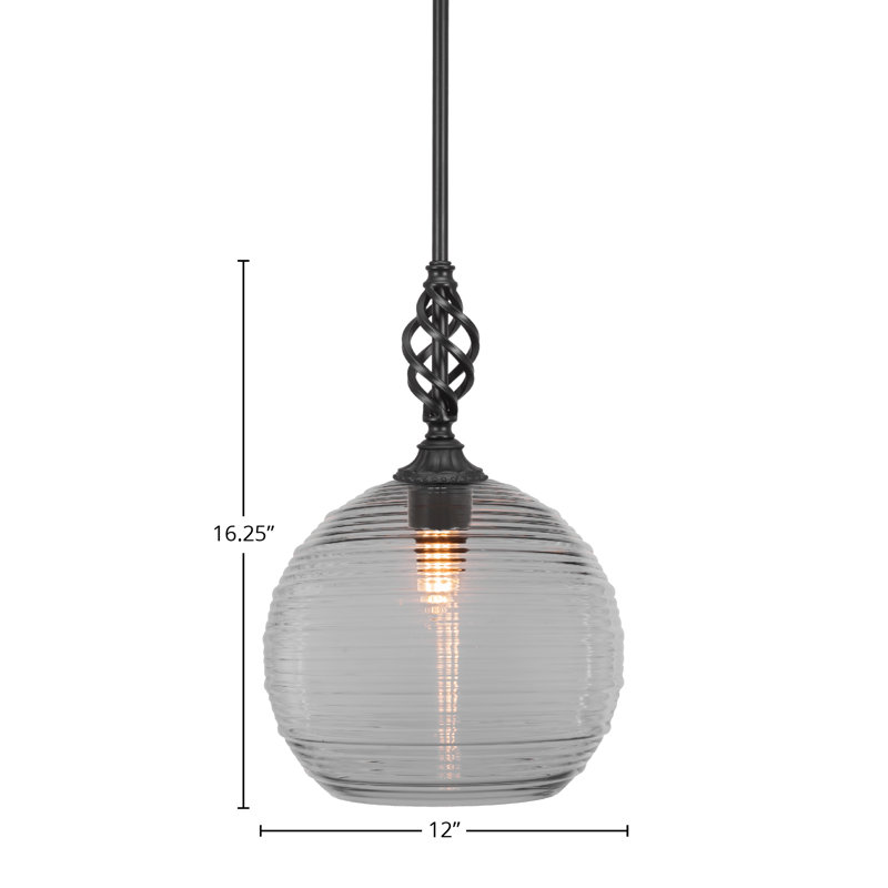 Mini-luminaire suspendu Eleganté, H 16,25 po x l 12 po x P 12 po, Blanc