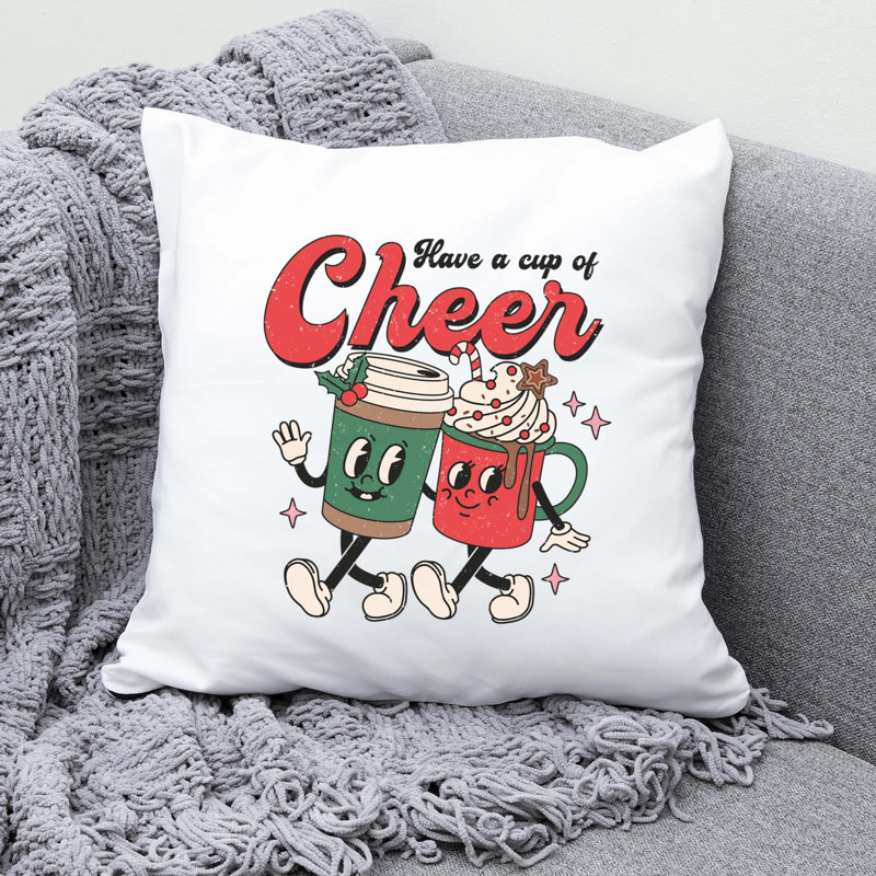 Christmas_Distressed_6 Reversible Throw Pillow, 16" x 16"