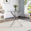 Denaro Round Glass Top Metal Base Dining Table
