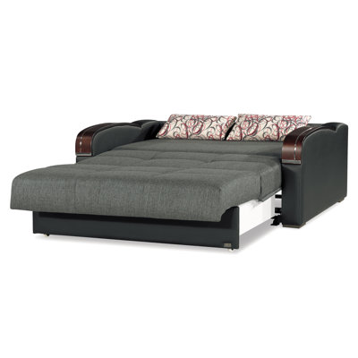 Revêtement gris avec rangement, technologie «clic» pour la conversion du lit, chenille, convertible de collection d'une capacité de 600 lb, fonction de rangement, grandes réunions de famille, temps d'installation de 30 minutes