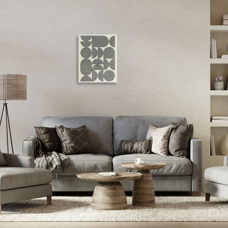 Art mural sur toile à rayures et arches par Victoria Barnes, H 20 po x l 16 po
