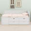 Lit de jour avec tiroirs et tablettes-443369924