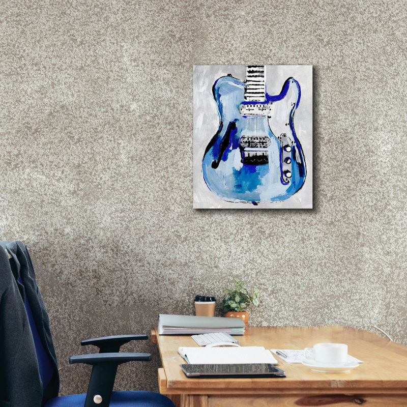 Toile épique Graffiti «Electric Blues 4» par Annie Warren, 20 po x 24 po, H 24 po x l 20 po