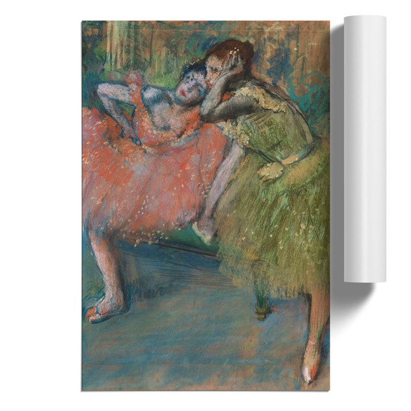 Ballet Ballerina Dancers in Pink and Green by Edgar Degas - Frameless Print, 42cm H x 30cm W x 0.1cm D