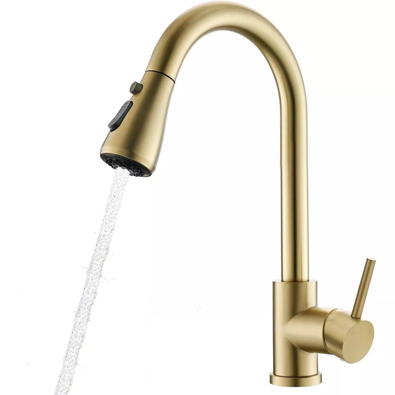 Kitchen Faucets, Kitchen Faucets with Pull Down Sprayer, High Arc Single Handle Stainless Steel Sink Faucets 1 Holes, Kitchen Sink Faucets for Farmhouse Camper Laundry Rv Bar