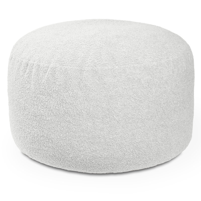 Grand fauteuil à billes rond en faux agneau 4 pi Saxx, Nuage Sherpa