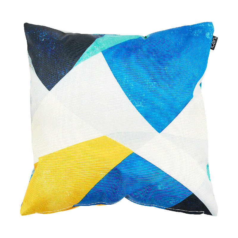 Bean Bag Bazaar Deck Stripe and Leopard Print Indoor-Outdoor Cushion, Yellow Striped 