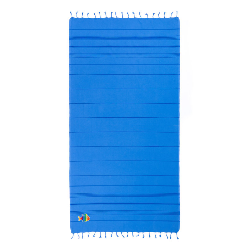 Serviette de plage Summer Fun Sparkling Rainbow Fish Pestemal, Bleu royal