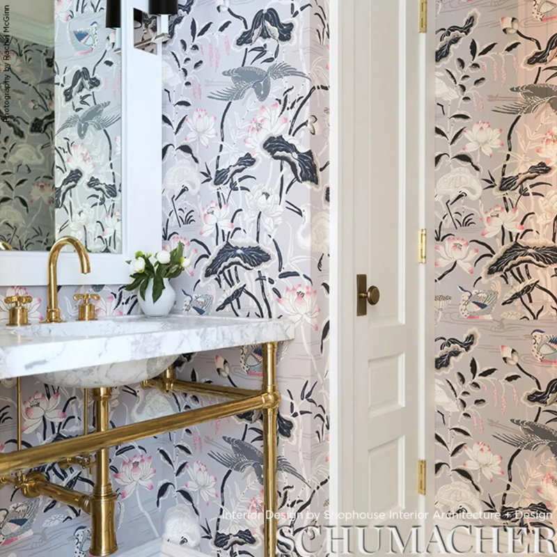 Lotus Garden Wallpaper, Lilac