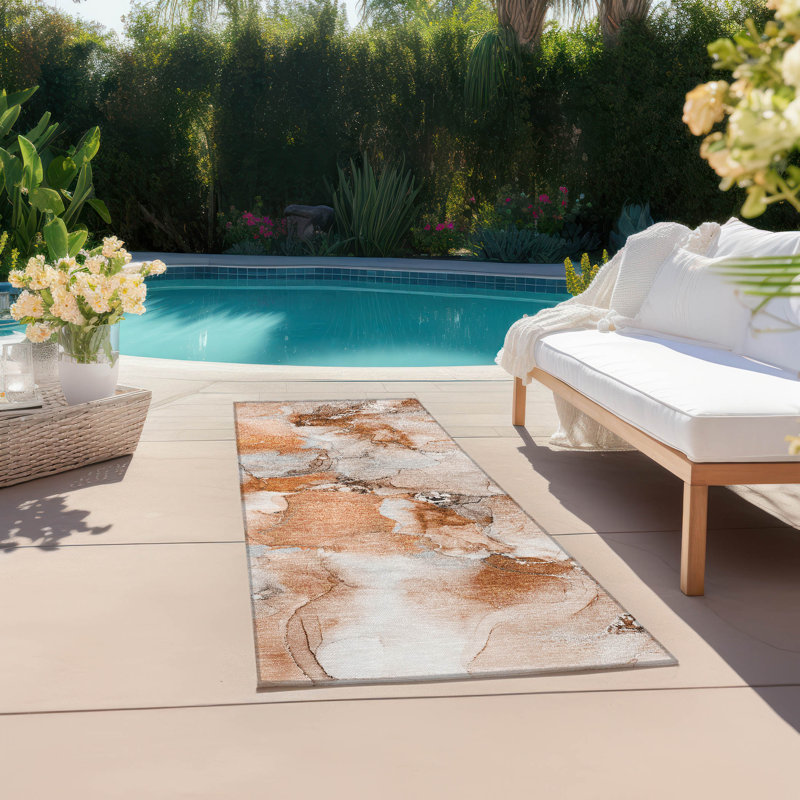 Tapis intérieur / extérieur Kinslee, Tapis de couloir 2 pi 3 po x 7 pi 6 po