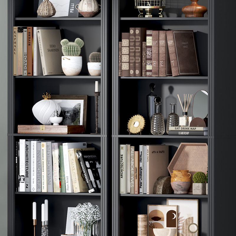 6-Tier Fixed Shelf Bookcase, 75" Tall Heavy-Duty Storage with Tip-Resistant Design, Black
